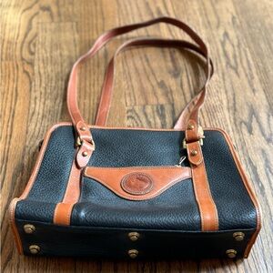 Dooney & Bourke Black and Tan Classic Shoulder Bag